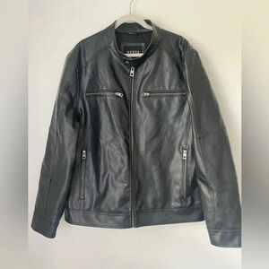 GUESS Faux Leather Jacket Women’s XXL Motorcycle Black